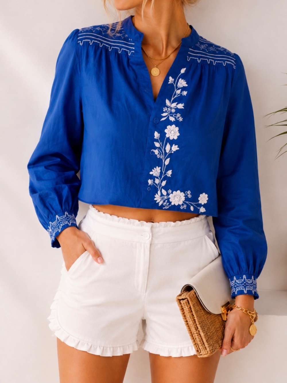 Cotton Ruffle Shorts
